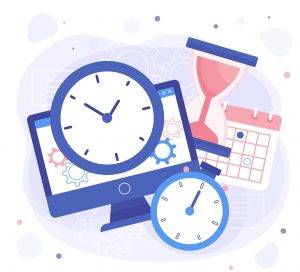 desktop, clock, hour glass, calendar