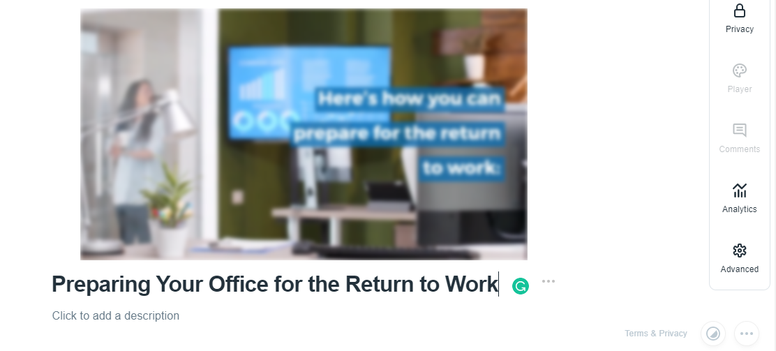 Add descriptions to vimeo video