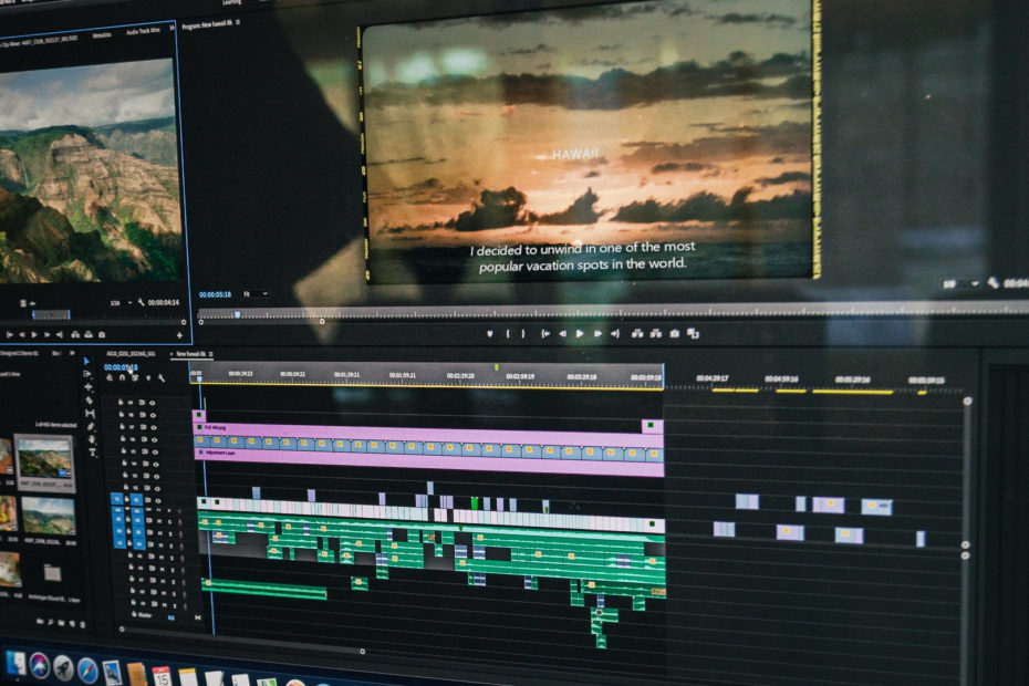 Video editor being used to add web closed captioning